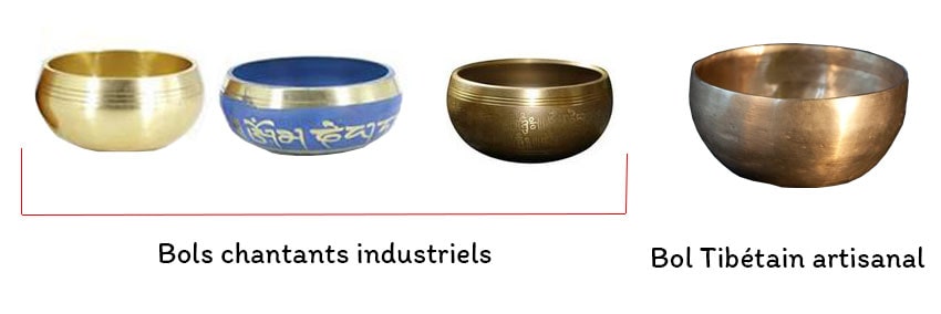 comparatifs des bols chantants artisanaux et industriels